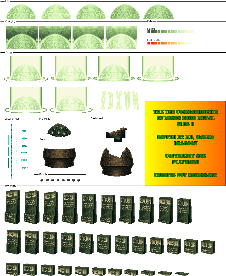 Click For Full Sized Image The Ten Commandments - Metal Slug 3 Monoeye (962x1172), Png Download
