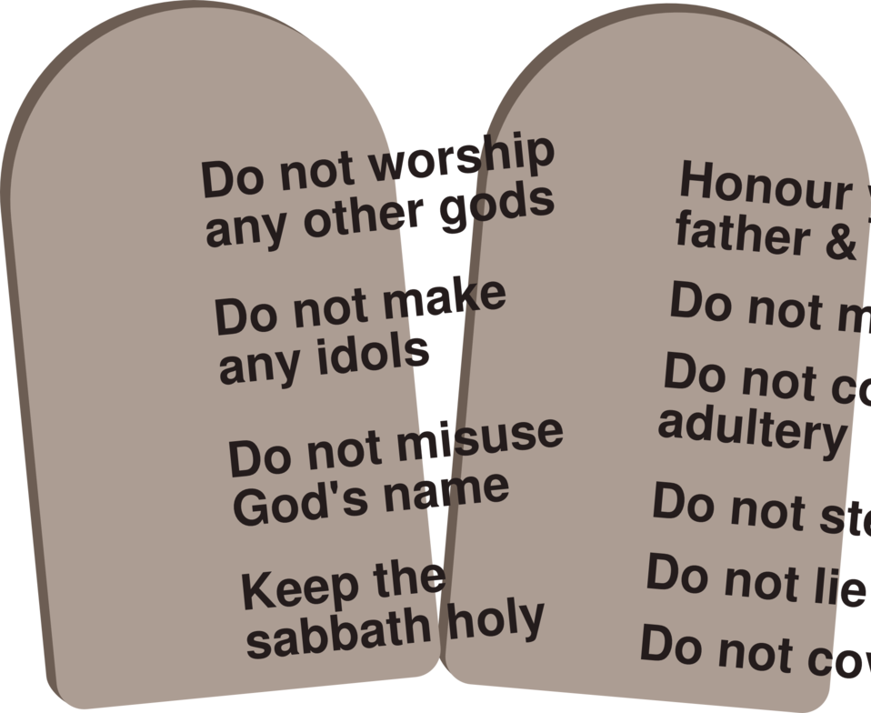 Ten Commandments - Clip Art (958x784), Png Download