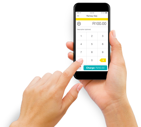 Hands Holding Phone With Ikhokha App Screen - Iphone (487x438), Png Download