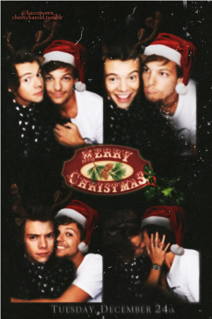 Louis Tomlinson Harry Styles Larry Stylinson One Direction - Merry Christmas Larry Stylinson (500x631), Png Download