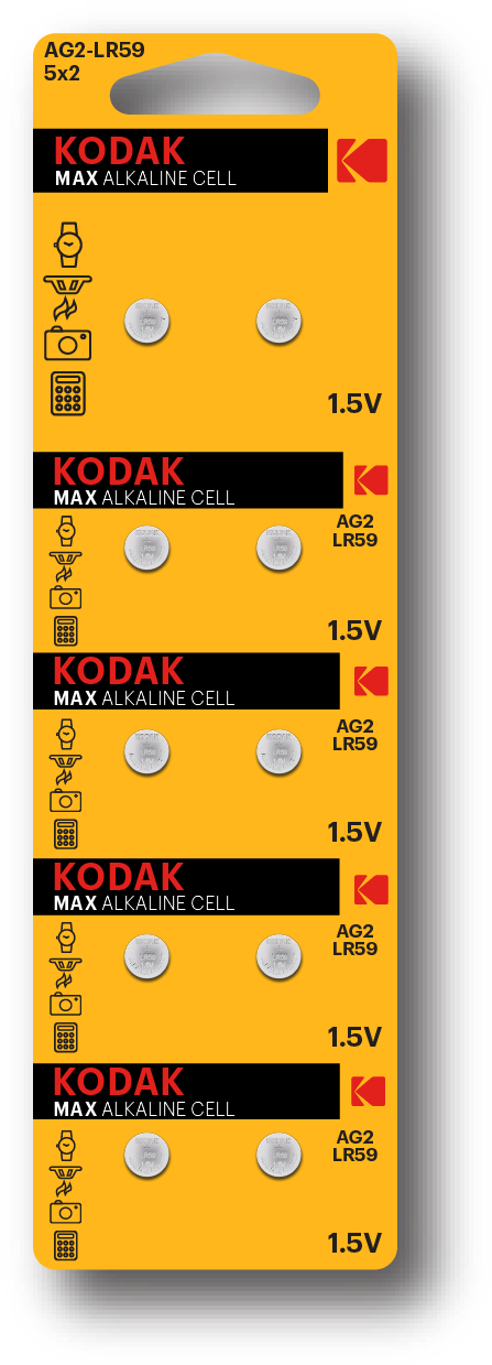 Kodak Alkaline Button Cells - Button Cell (609x1400), Png Download