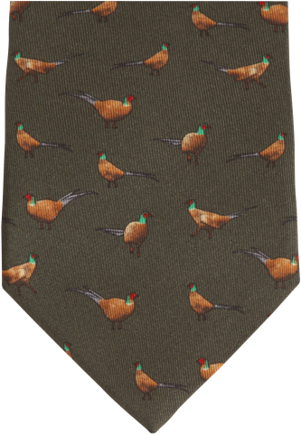 Green Animal Print Silk Tie - Necktie (448x671), Png Download