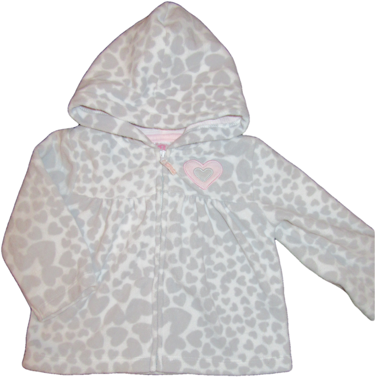 Baby Girls 12 Months Carters Fleece Zip-up Animal Print - Polar Fleece (800x1000), Png Download