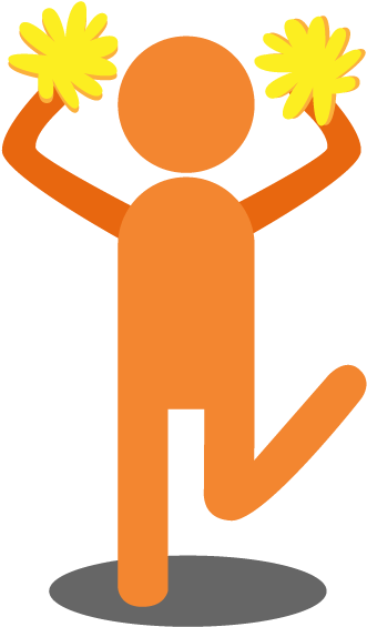 Person With Pom Poms (386x581), Png Download