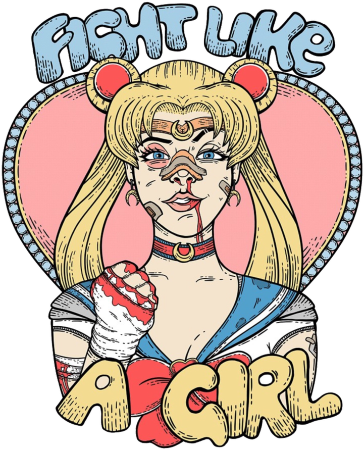 Girl, Sailor Moon, And Feminist Image - Fight Like A Girl Sailor Moon (750x905), Png Download