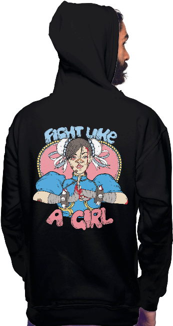 Fight Like A Girl - Doomguy Hoodie (650x650), Png Download