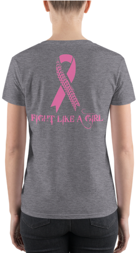 Fight Like A Girl Deep V-neck Tee - T-shirt (500x500), Png Download