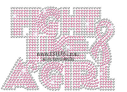 Fight Like A Girl & Pink Ribbon Hotfix Flatback Rhinestone - Hotfix (450x450), Png Download