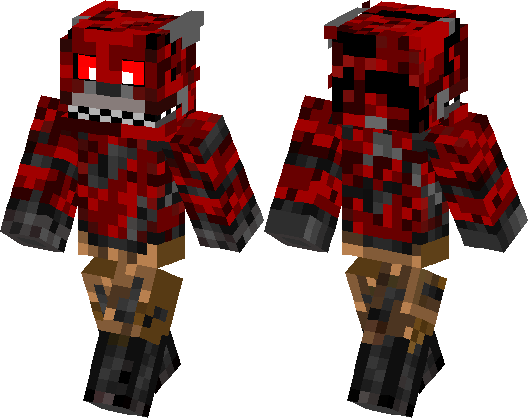 Fnaf 1 Foxy Minecraft Skin (528x418), Png Download