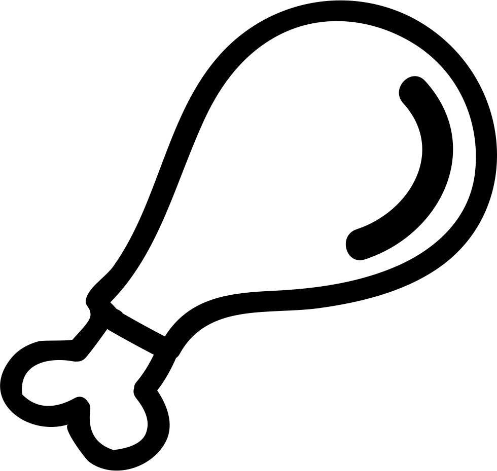 Bird Part Meat Hand Drawn Outline Comments - Meat Outline (980x930), Png Download