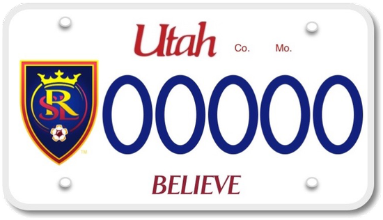 Real Salt Lake On Twitter - Rsl Utah License Plate (600x341), Png Download