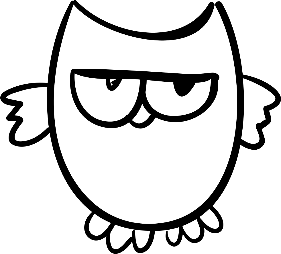 Owl Night Bird Outline Comments - Imagenes De Contornos De Animales (981x886), Png Download