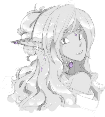 Elf Elf Girl Girl Elf Ears Long Hair Pretty Cute Kawaii - Cartoon (604x514), Png Download