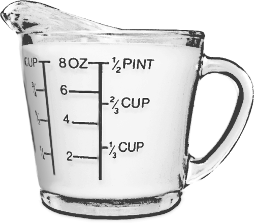 Measuring Cup Bw - Measuring Cup Png Transparent (500x439), Png Download