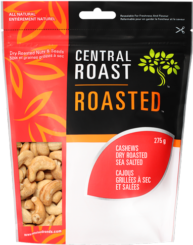 Roasted Cashews Salted, 300g - Central Roast Roasted Unsalted Mixed Nuts (500x583), Png Download
