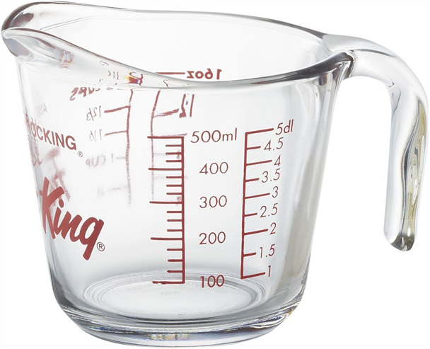 Anchor Hocking 2 Cup Measuring Glass - Fire King Measuring Cup (727x726), Png Download