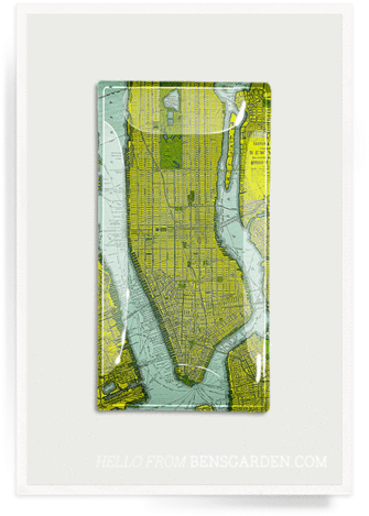 Vintage New York City Ferry Map No - Ben's Garden Soho (336x480), Png Download