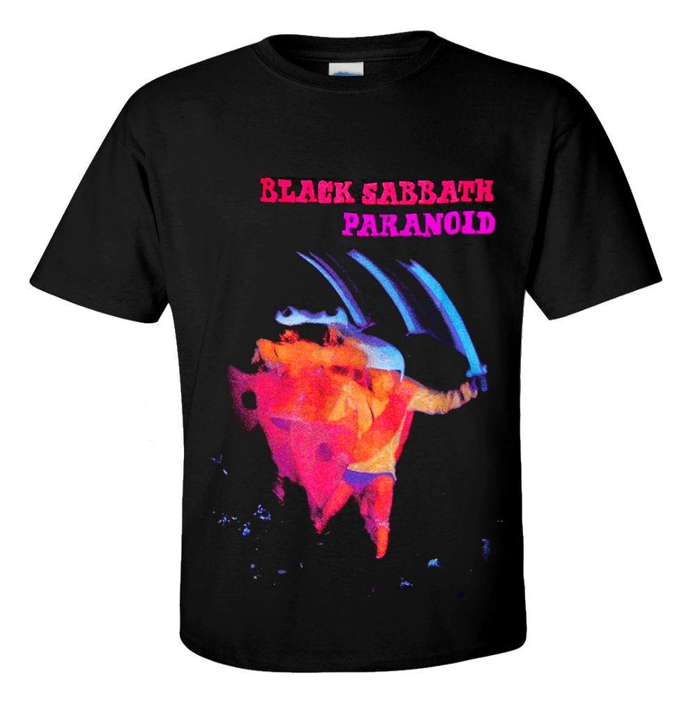 Black Sabbath Official T-shirt Paranoid Ozzy Osbourne - Fear To Eternity Iron Maiden Tee (1250x1250), Png Download