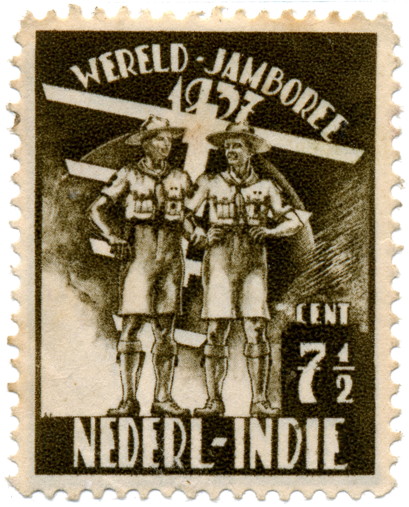5th World Scout Jamboree Netherlands East Indies Stamp - Wereld Jamboree 1937 Stamp (1316x1638), Png Download