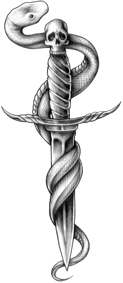 Snake Tattoo Png Photo - Snake Around Sword Tattoo (1280x960), Png Download