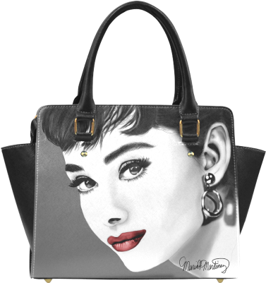 Audrey Hepburn Red Lips Classic Shoulder Handbag - Audrey Hepburn Poster (500x500), Png Download