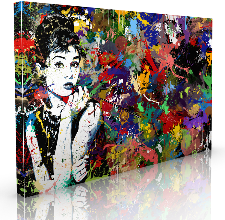 Maxwell Dickson Audrey Hepburn Painting Print On Wrapped (750x750), Png Download