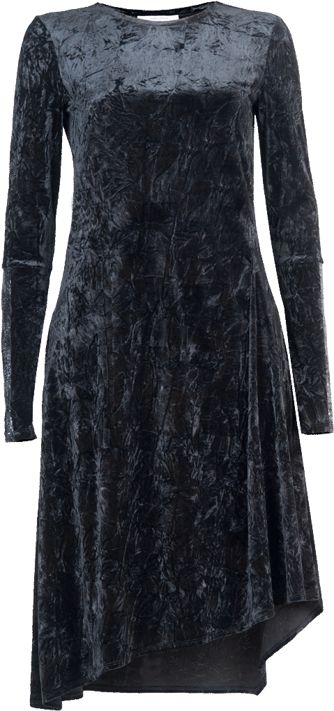 A-line Dress With Long Sleeves And Round Collar - Dress (864x1299), Png Download