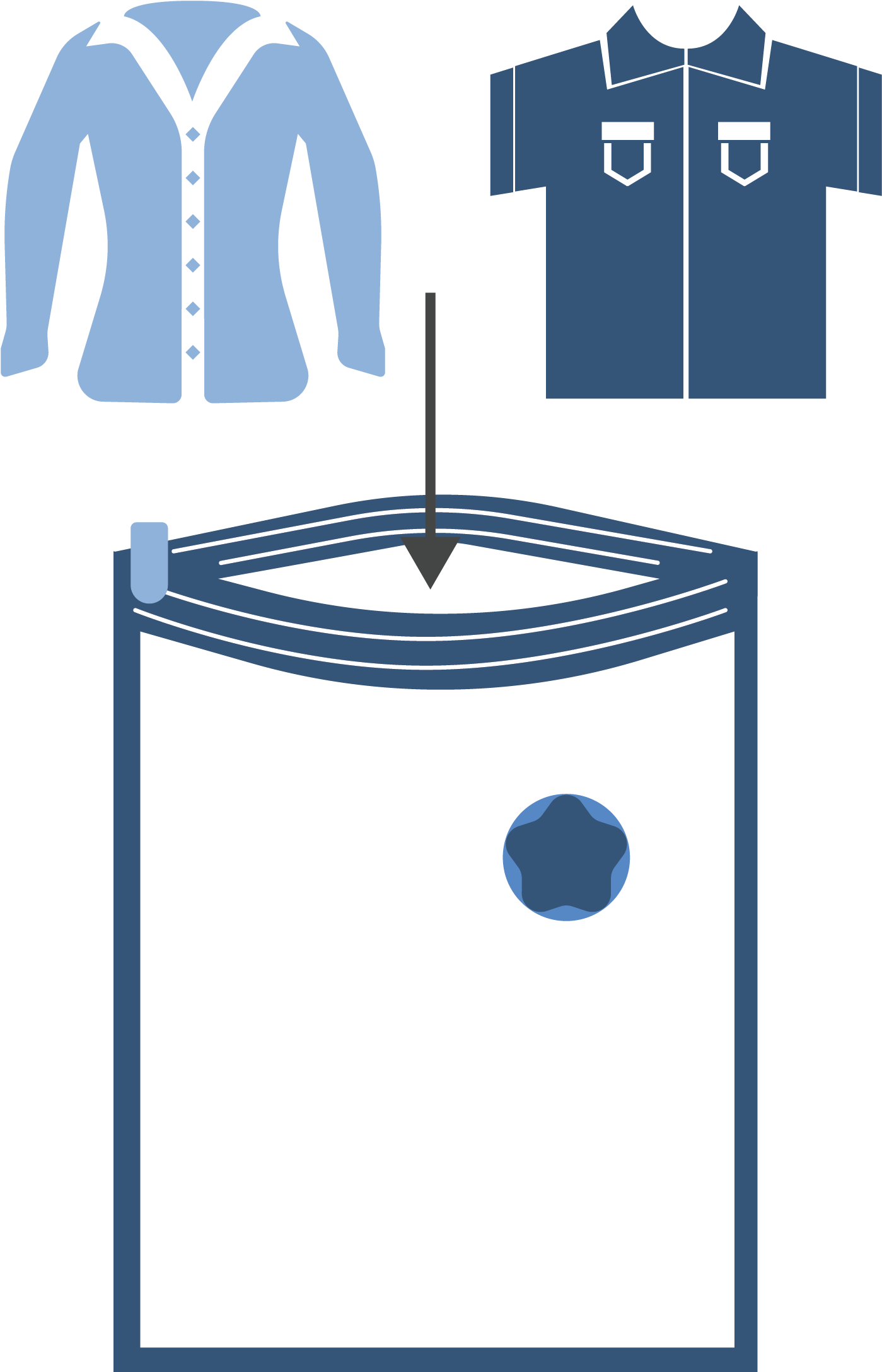 Place Folded Clothes Into The Bag (1584x2448), Png Download