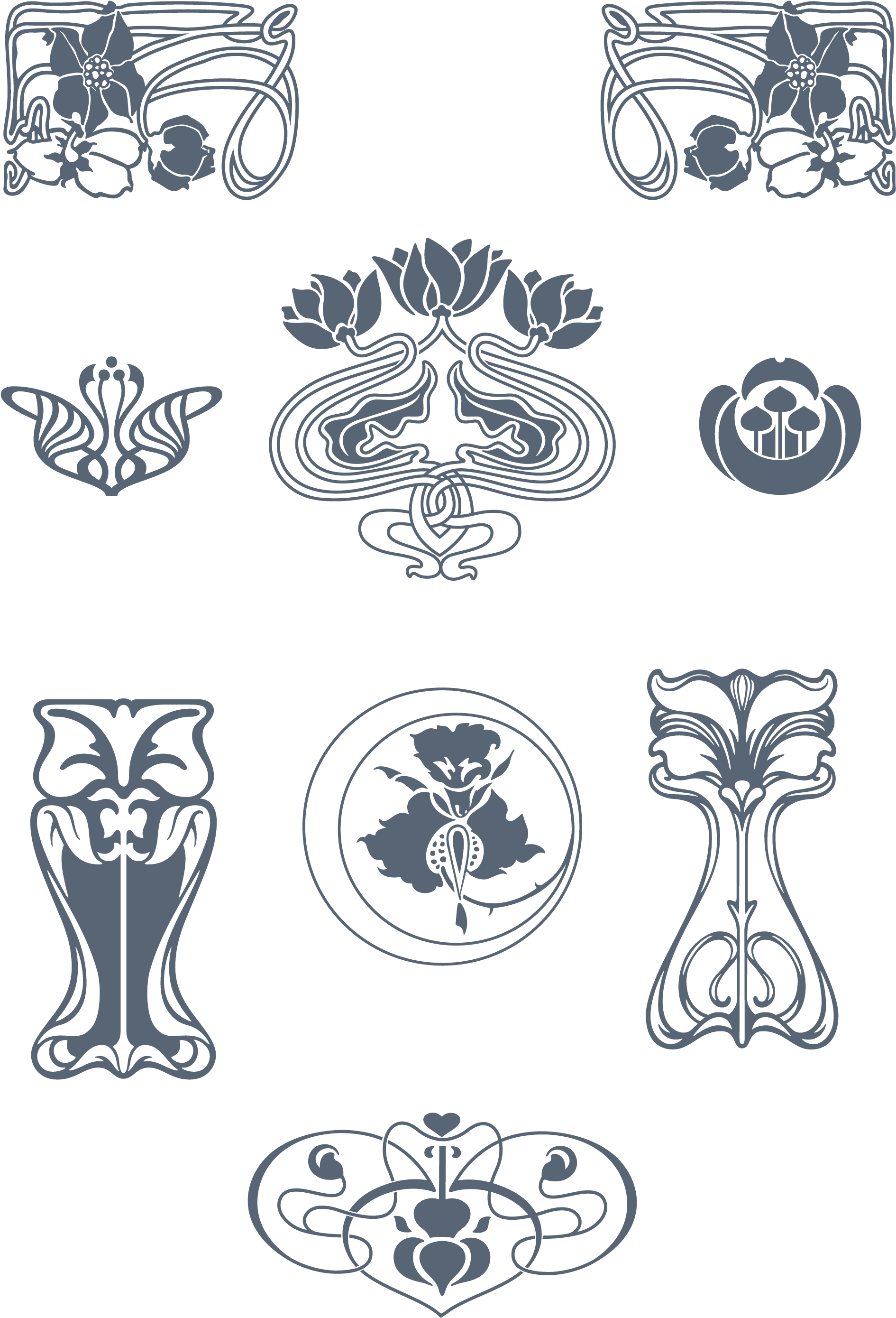 Preview All The Organically-inspired "art Nouveau" - Art Nouveau Decoration Png (1920x2807), Png Download