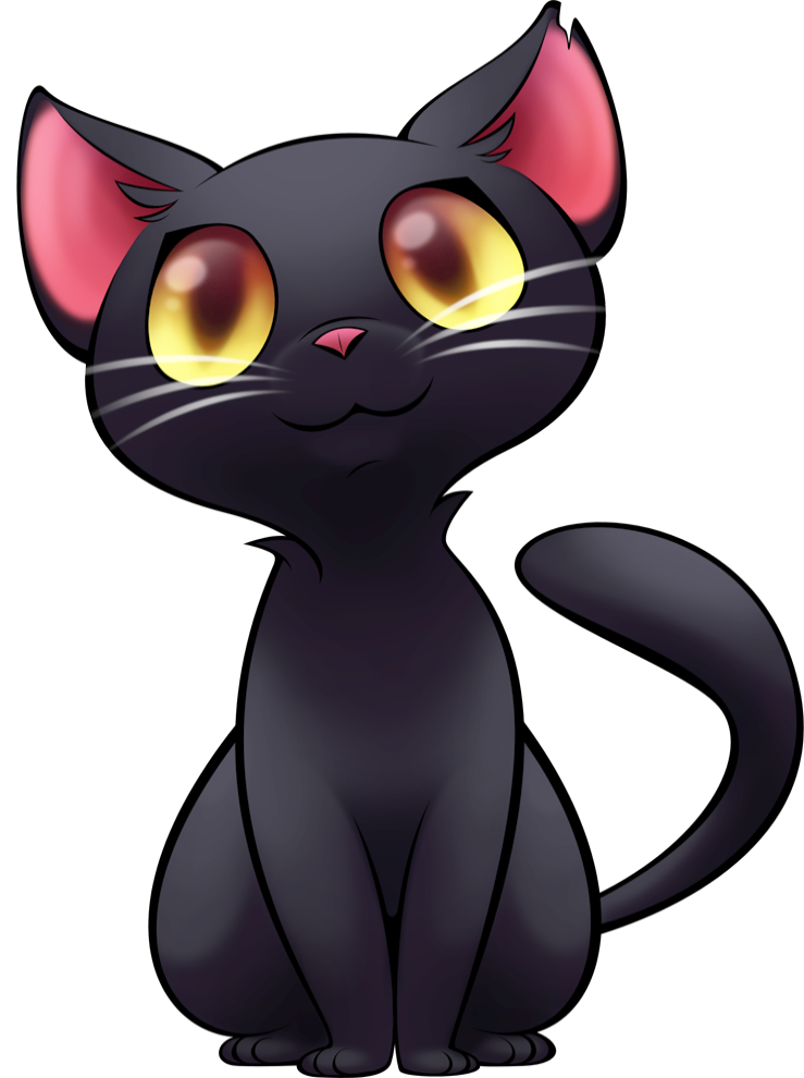 Black Cats And Halloween Black Cats Kamran Hooman - Cute Black Cat Cartoon (739x990), Png Download