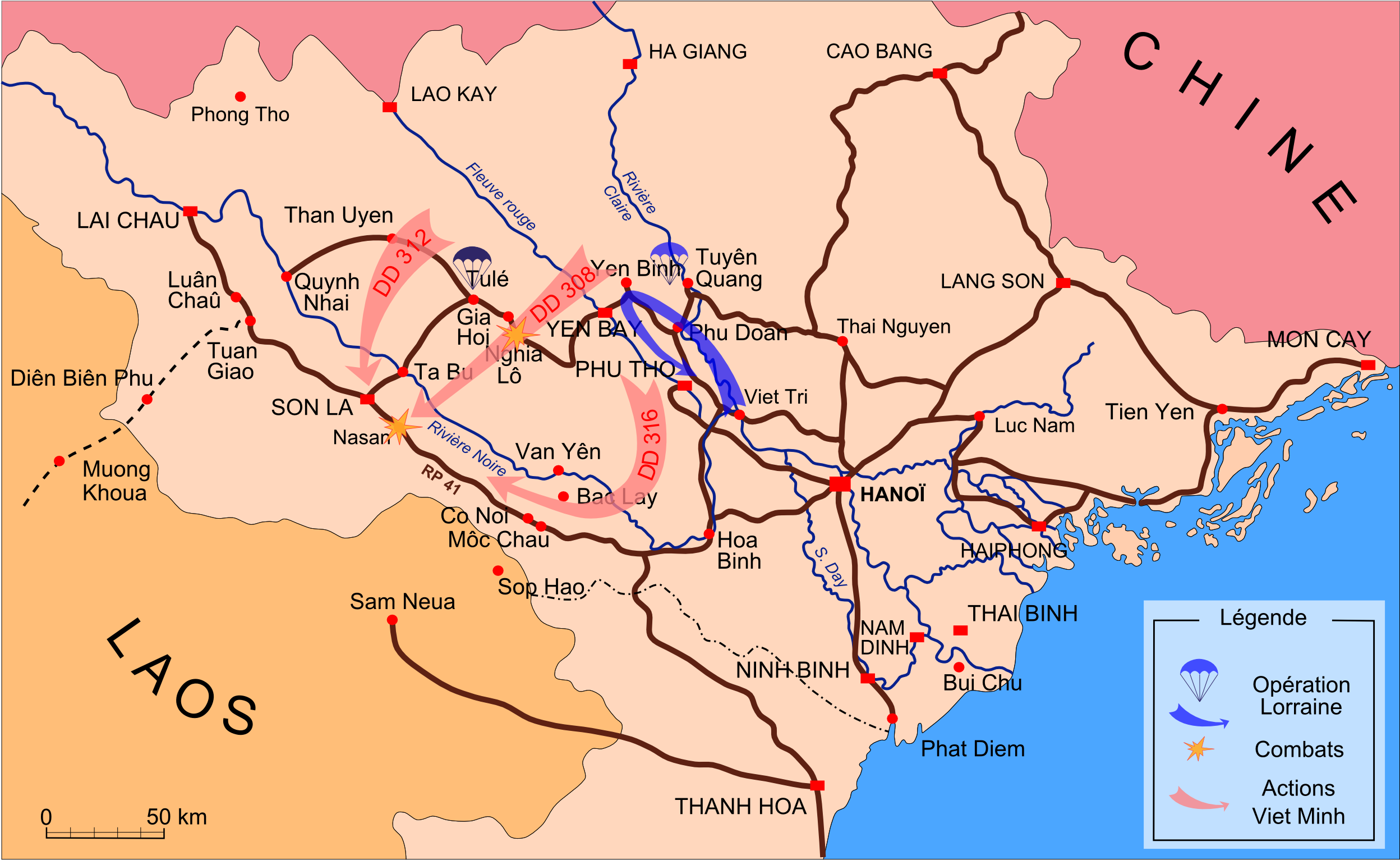 First Indochina War Map (2496x1532), Png Download