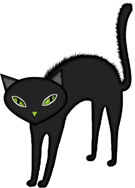 Halloween Black Cat Clip Art - Cat (433x600), Png Download