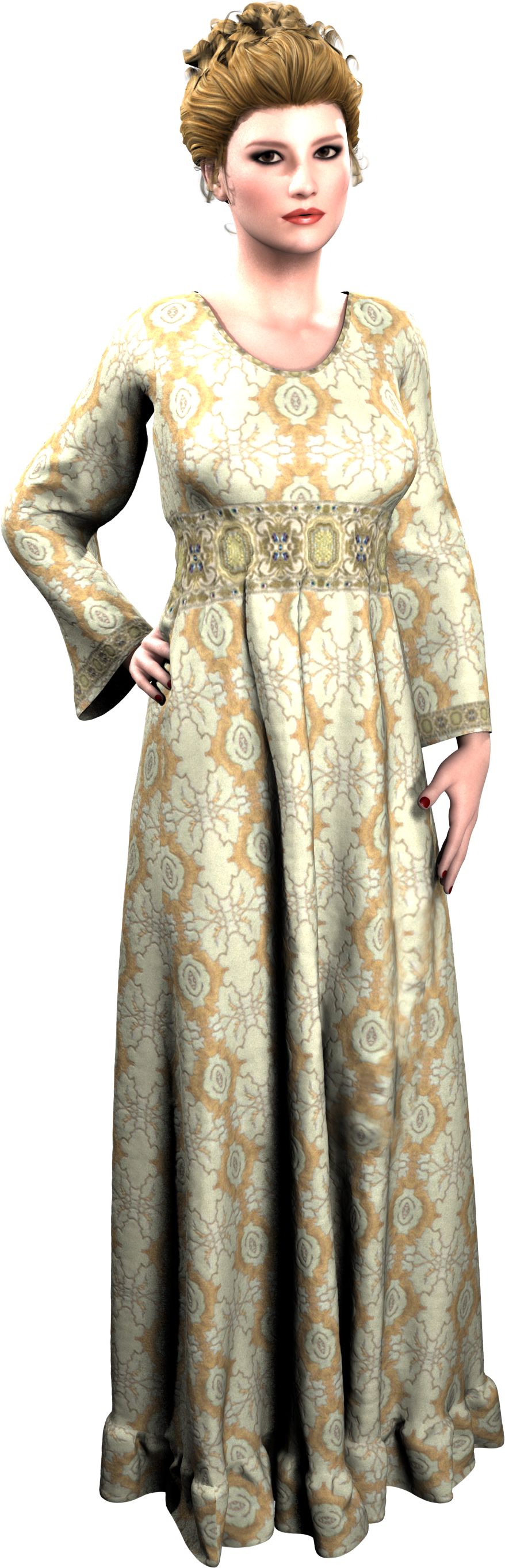 Vintage Woman Gown Old Romantic 977158 - Costume (2318x3000), Png Download