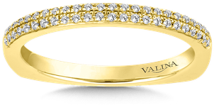 Stackable Wedding Band In 14k Yellow Gold - Colored Gold (350x350), Png Download
