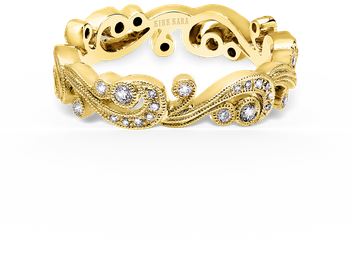 Kirk Kara Wedding Band - Kirk Kara 14k Rose Gold Angelique Diamond Scrollwork (350x350), Png Download