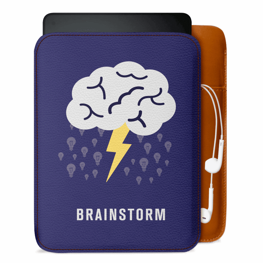 Dailyobjects Brainstorm Real Leather Sleeve Case Cover - Brainstorm Pun (900x900), Png Download