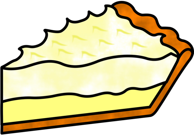 Pies Clipart Slice Pie - Lemon Meringue Pie Drawing (640x480), Png Download