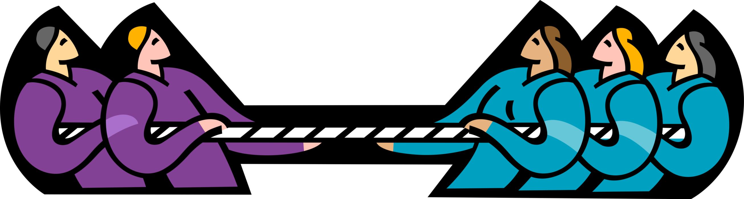 Vector Illustration Of Competitors In Unequal Unbalanced - Force (2610x700), Png Download