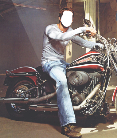 Cool Bike - Hot Guy On A Harley (381x448), Png Download