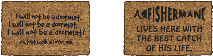 Door-matts5 - Beware Of Wife Welcome Mat (736x224), Png Download