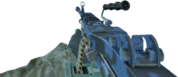 M249 Saw Blue Tiger Cod4 - M249 Light Machine Gun (587x254), Png Download