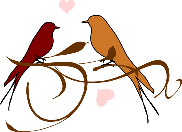 Love Birds Clipart Png (600x437), Png Download