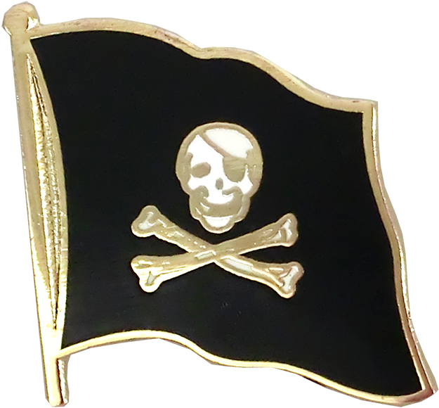 Pirate Skull And Bones - Pirate Skull And Bones - Flag Lapel Pin (1500x938), Png Download