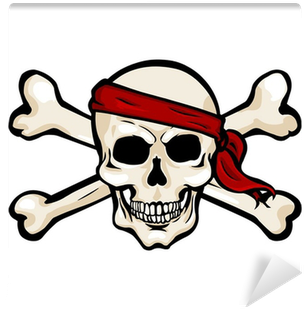 Pirate Skull And Swords Png Vector Cartoon Pirate Skull - Line Art (400x400), Png Download