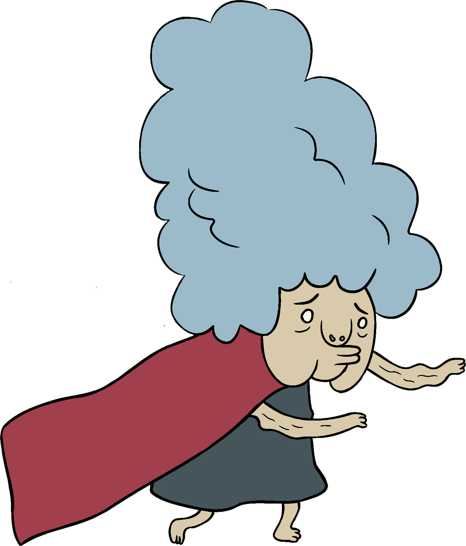 Old Lady With Cape (1512x1771), Png Download