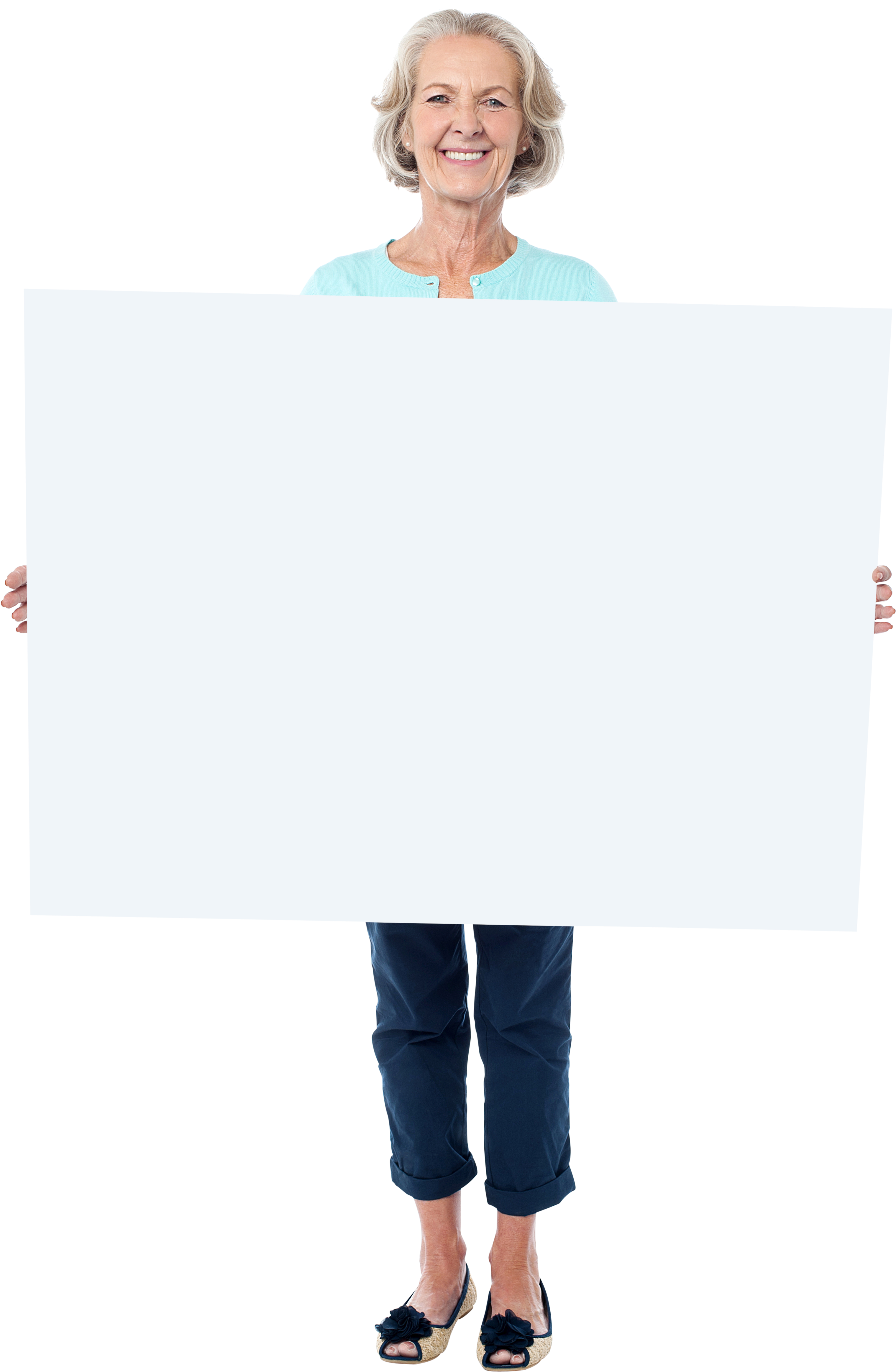 Old Women Holding Banner Png Image - Woman Holding Banner (3200x4809), Png Download