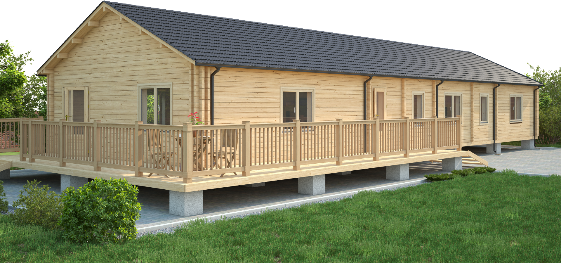 Residential Type Multi-room Log Cabins - Yarroweyah (1920x1080), Png Download