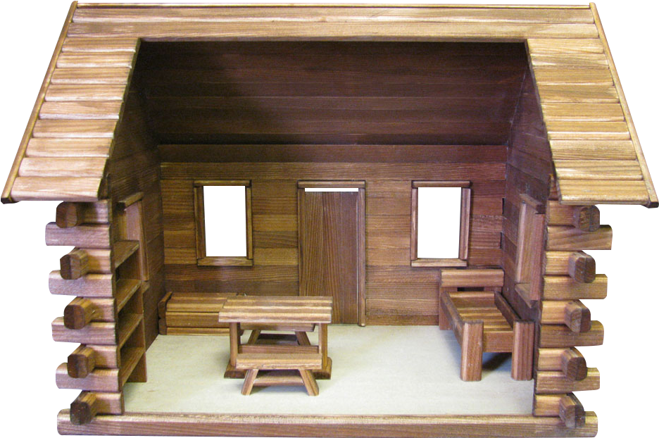 Crockett's Log Cabin Dollhouse Kit By Real Good Toys - Greenleaf Dollhouse Kit (1024x1024), Png Download