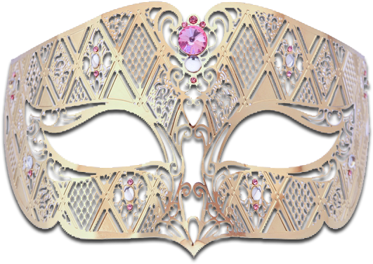 Gold Series Diamond Design Laser Cut Venetian Masquerade - Mask (597x438), Png Download
