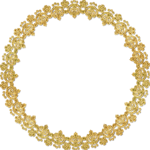 Free Png Golden Round Frame Png Images Transparent - Gold Frame Png Hd (480x480), Png Download